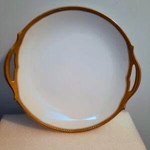 Limoges Gold Edge Cake Plate 10.5"